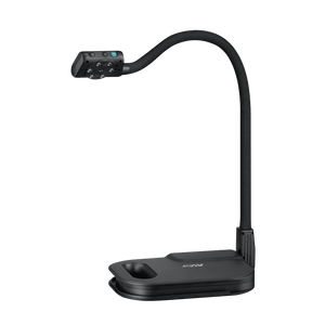 Buy the AVerVision U50+ black portable visualizer—flexible neck, LED camera head, control buttons—ideal for classrooms.