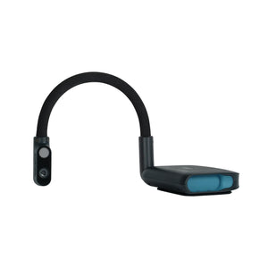 Boost your hybrid classroom with the AVerVision U70i—sleek black/blue USB visualiser, flexible neck, 4K output for distance learning.
