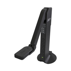 The AVerVision M11WB wireless 4K document camera with adjustable arm and sturdy base, perfect for classrooms, on white background.