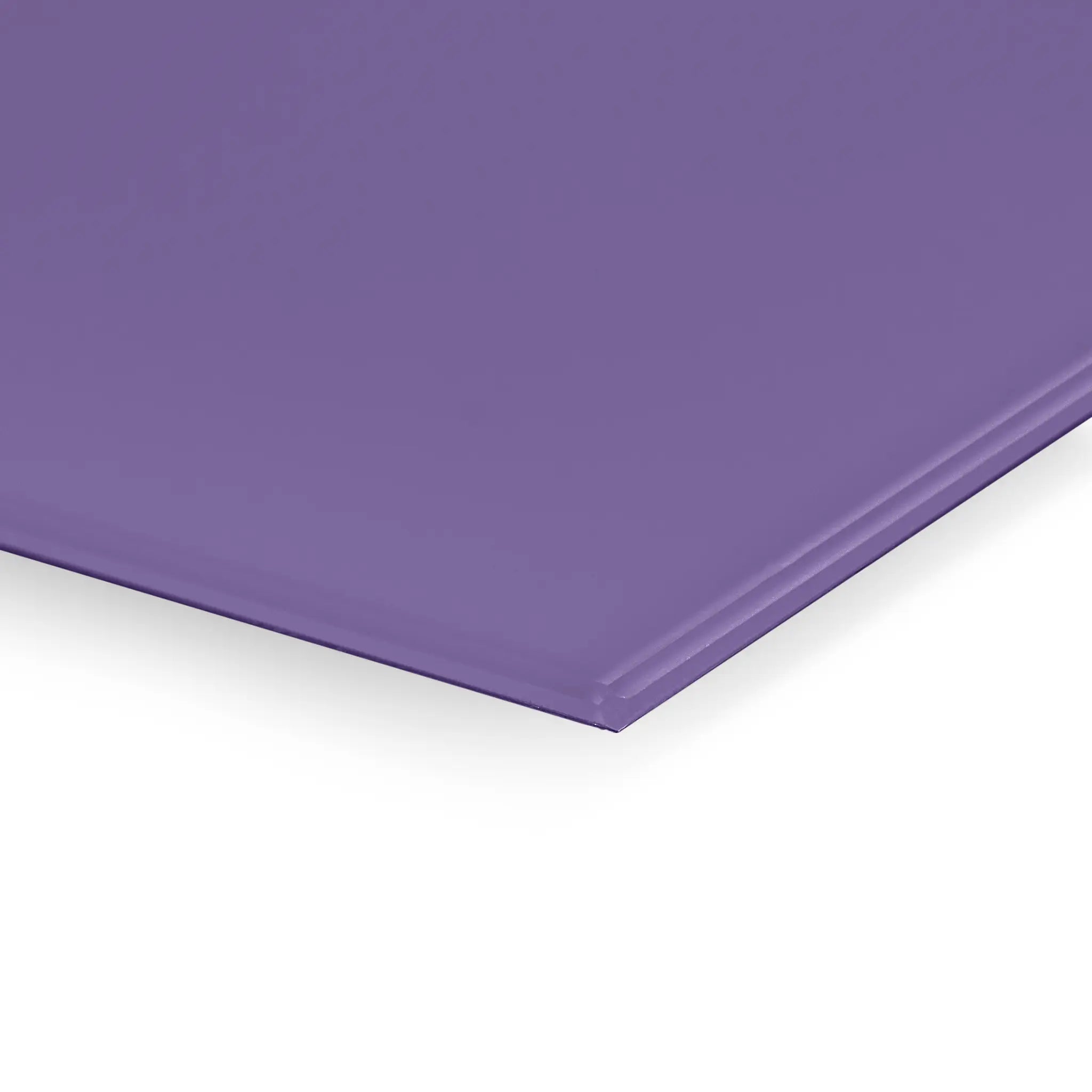 Close-up of a purple Premier Magnetic Glass Wipe Board by Presentation Spaces—sleek, modern office solution on white background.