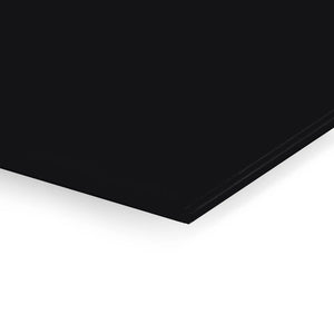 Premier Coloured Magnetic Glass Wipe Board by Presentation Spaces—sleek black corner detail, modern office essential, white backdrop.