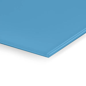 Explore the sleek, blue Premier Coloured Magnetic Glass Wipe Board by Presentation Spaces—perfect for modern office solutions.