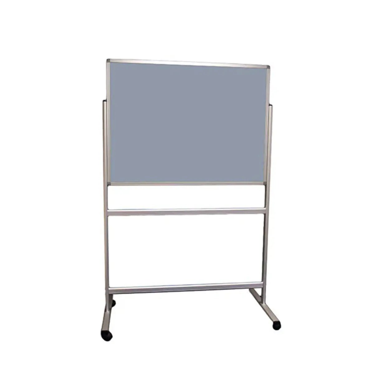 Promote productivity with our mobile, double-sided felt & HPL noticeboard—sleek silver frame, wheels, versatile for any office.