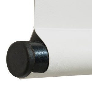 Professional-quality close-up of Presentation Spaces Linear Projection Screen’s black end cap on sturdy bracket for seamless installs.