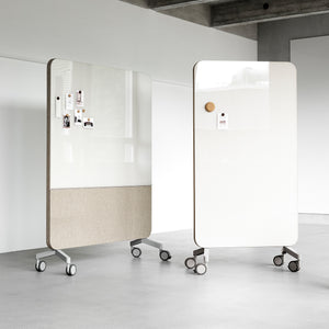 Enhance your workspace with Lintex Mood Fabric mobile boards—stylish, mobile, dry wipe and display surfaces in neutral tones.