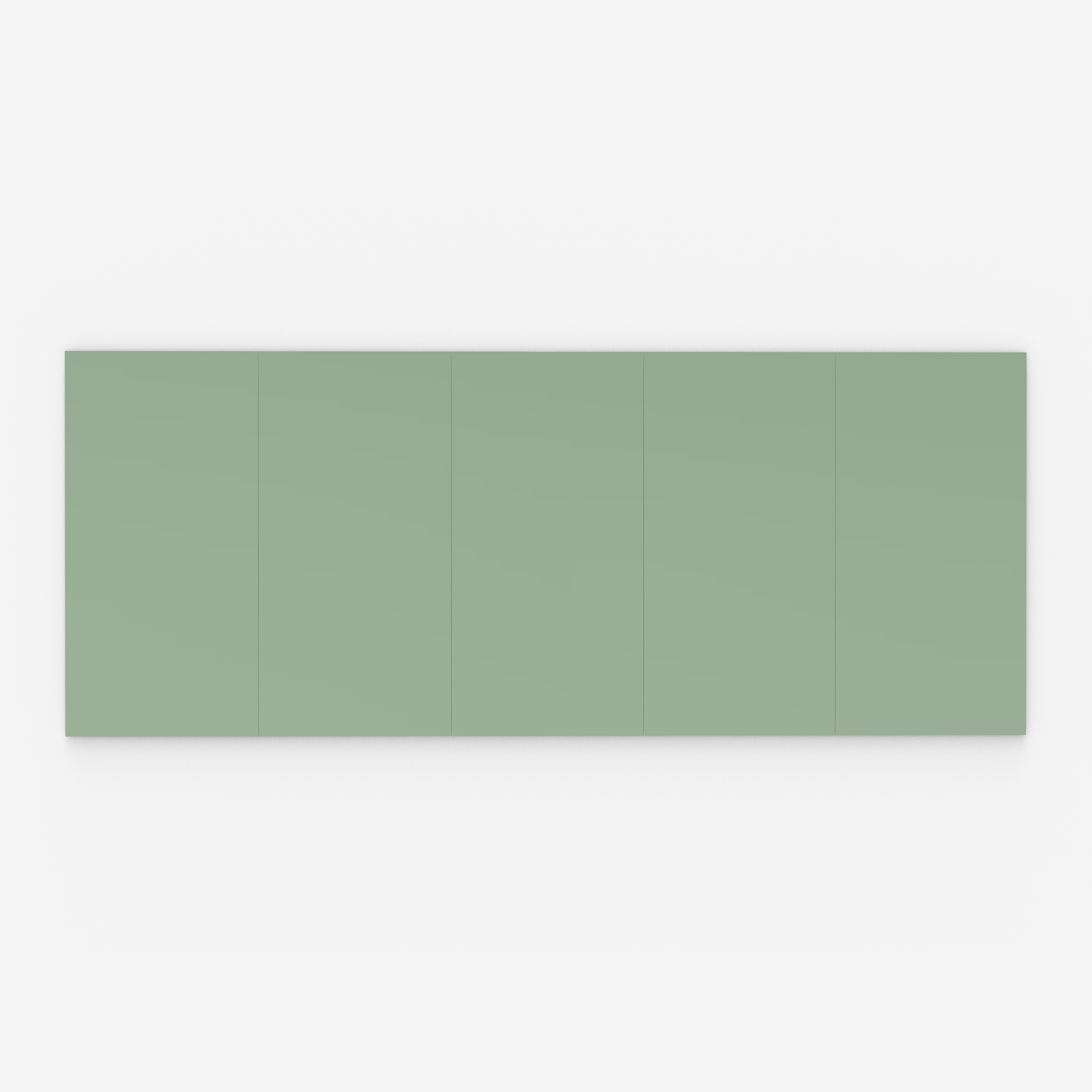 Lintex Mood Spaces panel: sleek light green glass board, 6 vertical sections, magnetic writable surface—perfect for modern workspaces.