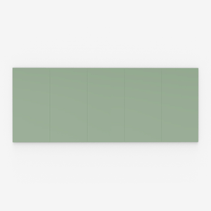 Lintex Mood Spaces panel: sleek light green glass board, 6 vertical sections, magnetic writable surface—perfect for modern workspaces.