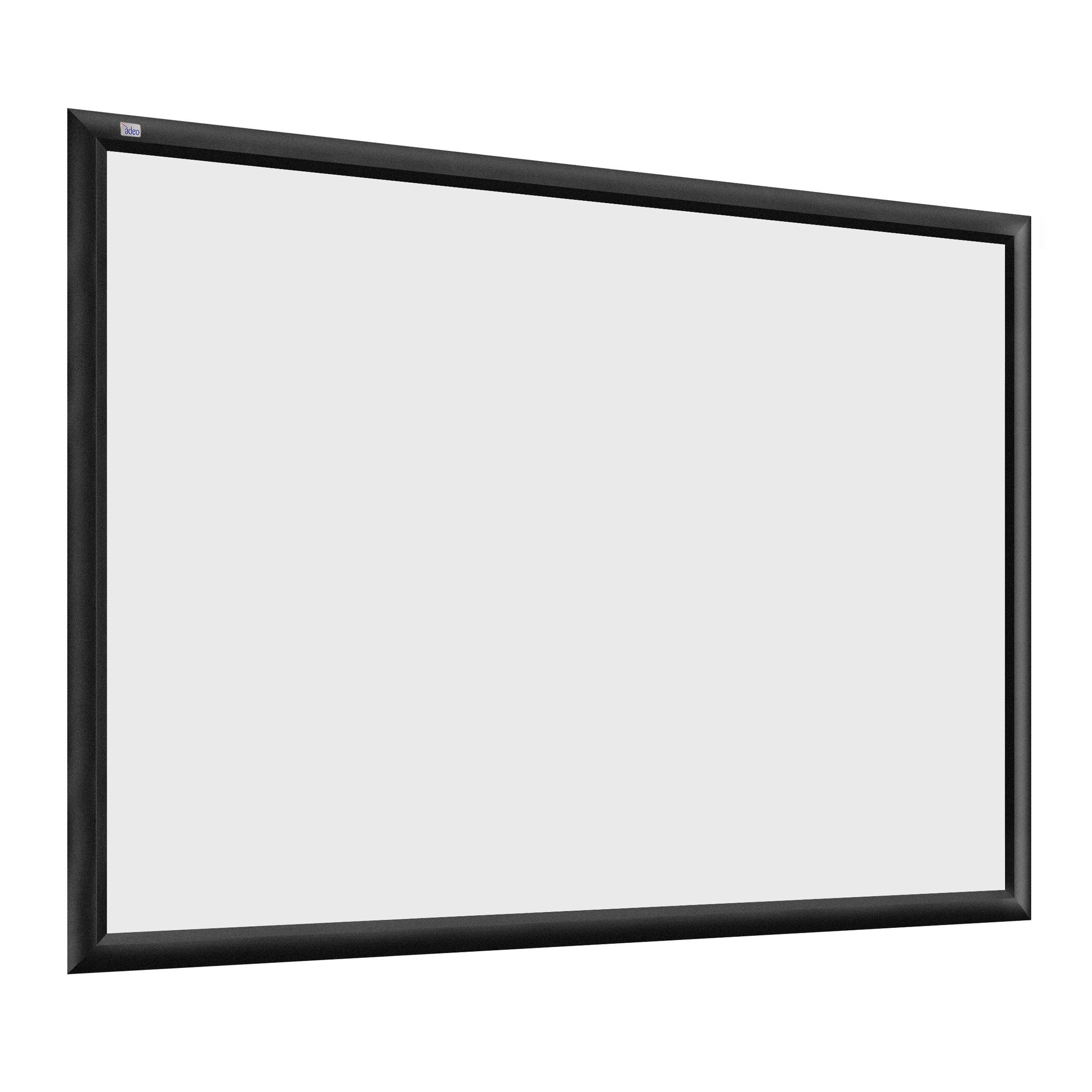 Discover the Plano Fixed Projection Screen by Presentation Spaces—sleek aluminium frame, velvet finish, angled on white backdrop.