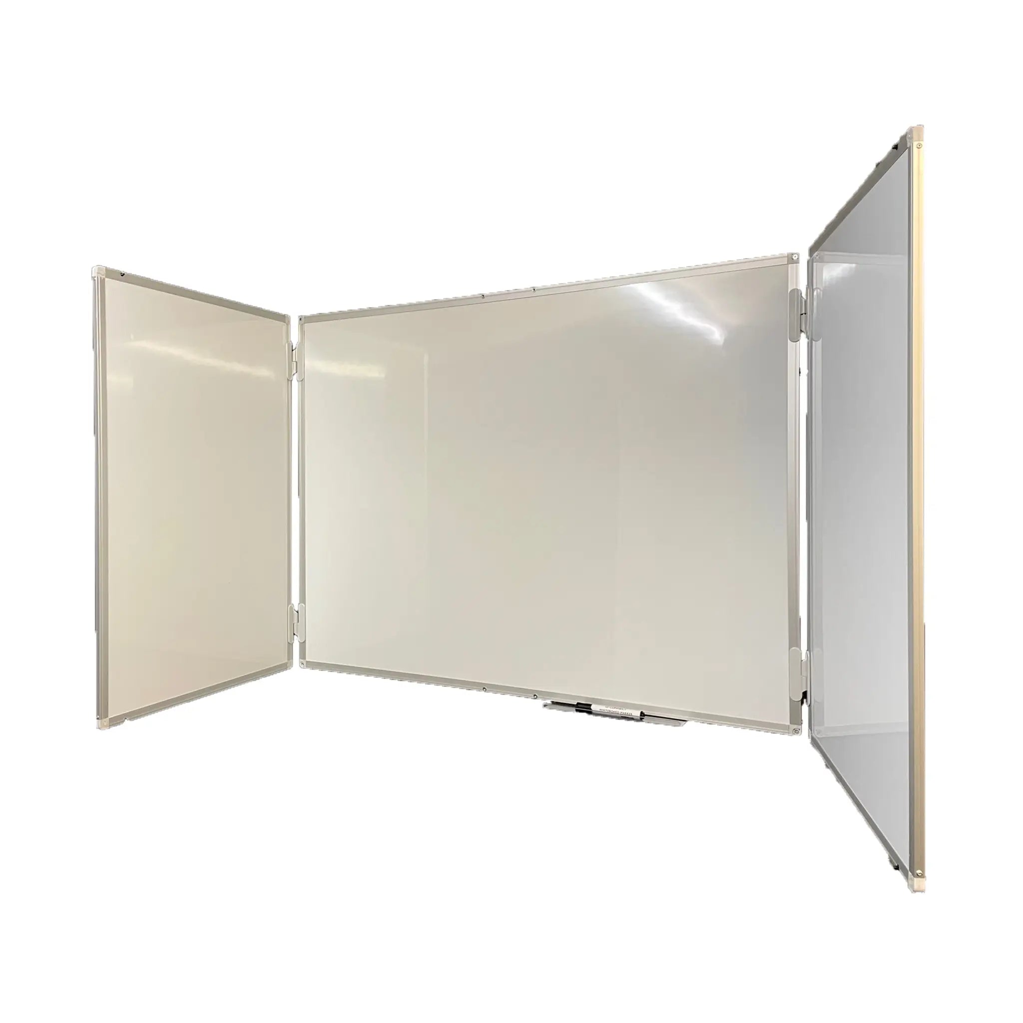 Shop the Presentation Spaces FR Confidential Lockable Non-Magnetic Whiteboard with foldable side panels and a clean writing surface.