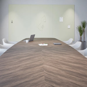 Upgrade your meeting space with a stylish conference room featuring Chameleon Sharp Wall Frameless VES Magnetic Whiteboard.