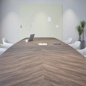 Modern conference room with Chameleon Sharp Wall Frameless VES Magnetic Whiteboard, perfect for creative, collaborative sessions.