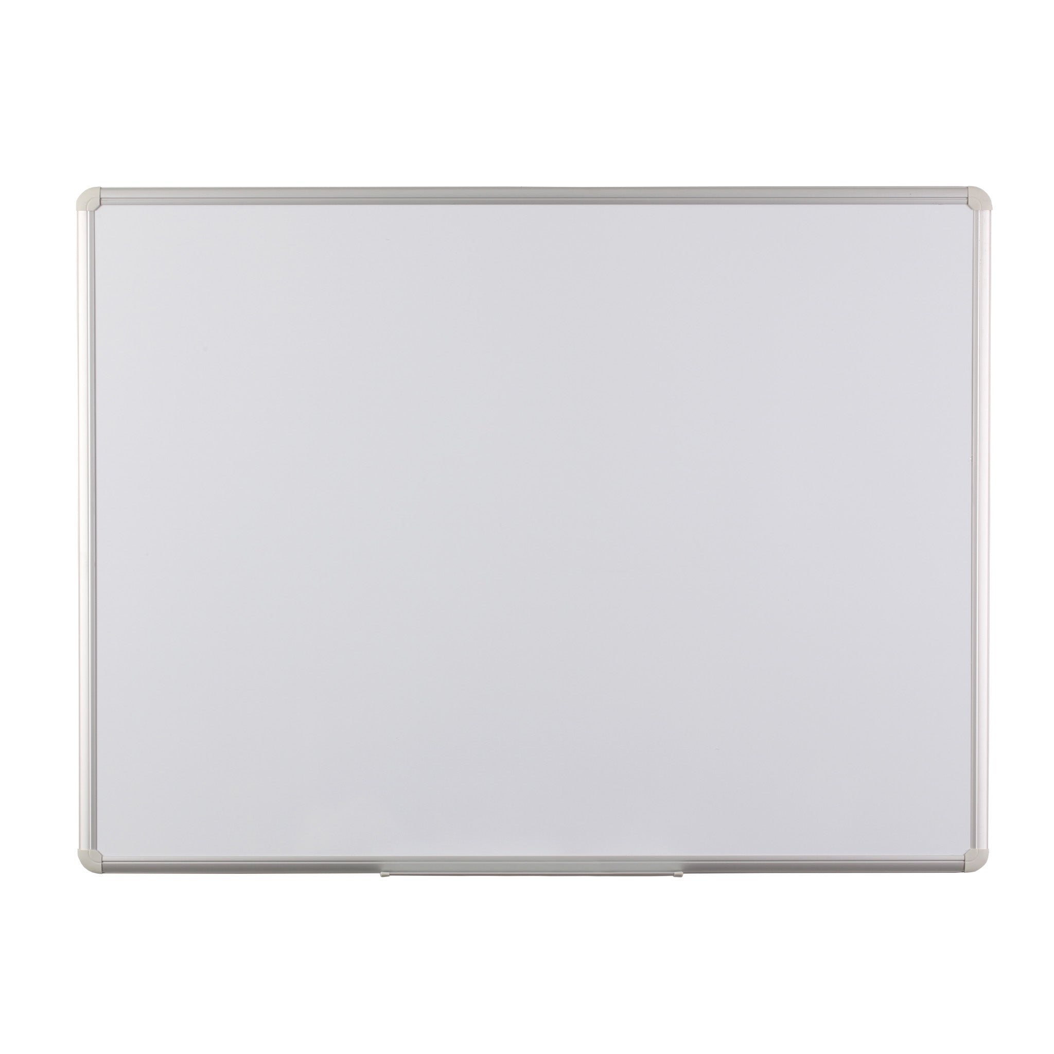 The Shell Board - VES Magnetic Whiteboard features a sleek ceramic steel surface with a silver frame, ideal for modern offices.