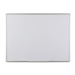 Shop the Shell Board Semi Matt Projection Whiteboard – VES Magnetic; sleek, silver-framed, with rounded corners, front view.
