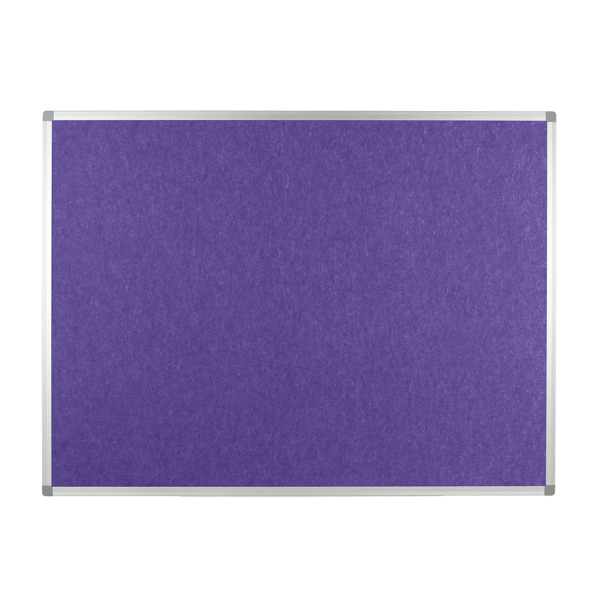 Promote your space with the PET Polycolour FR Aluminium Frame Notice Board in purple, Class B fire-rated, by Presentation Spaces.