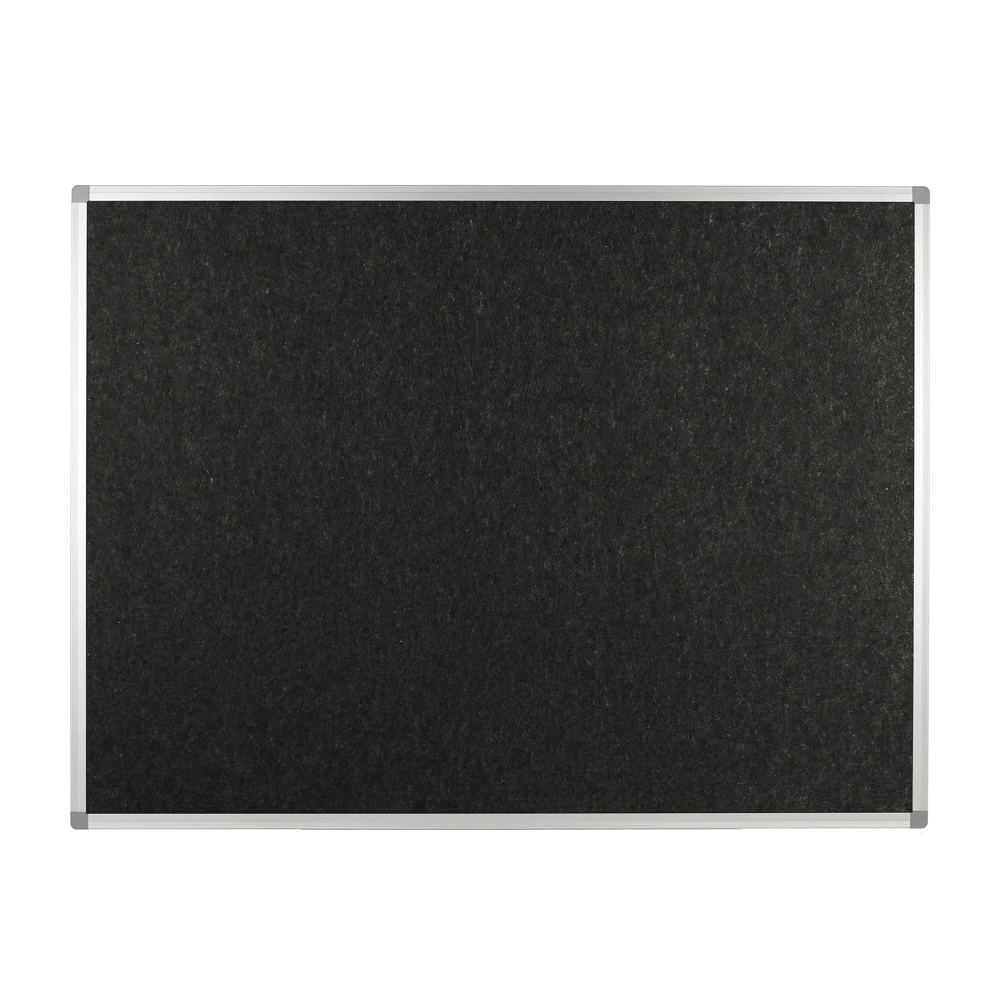 Showcasing the PET Polycolour FR aluminium notice board—sleek black felt, silver trim—ideal for safe, stylish displays.