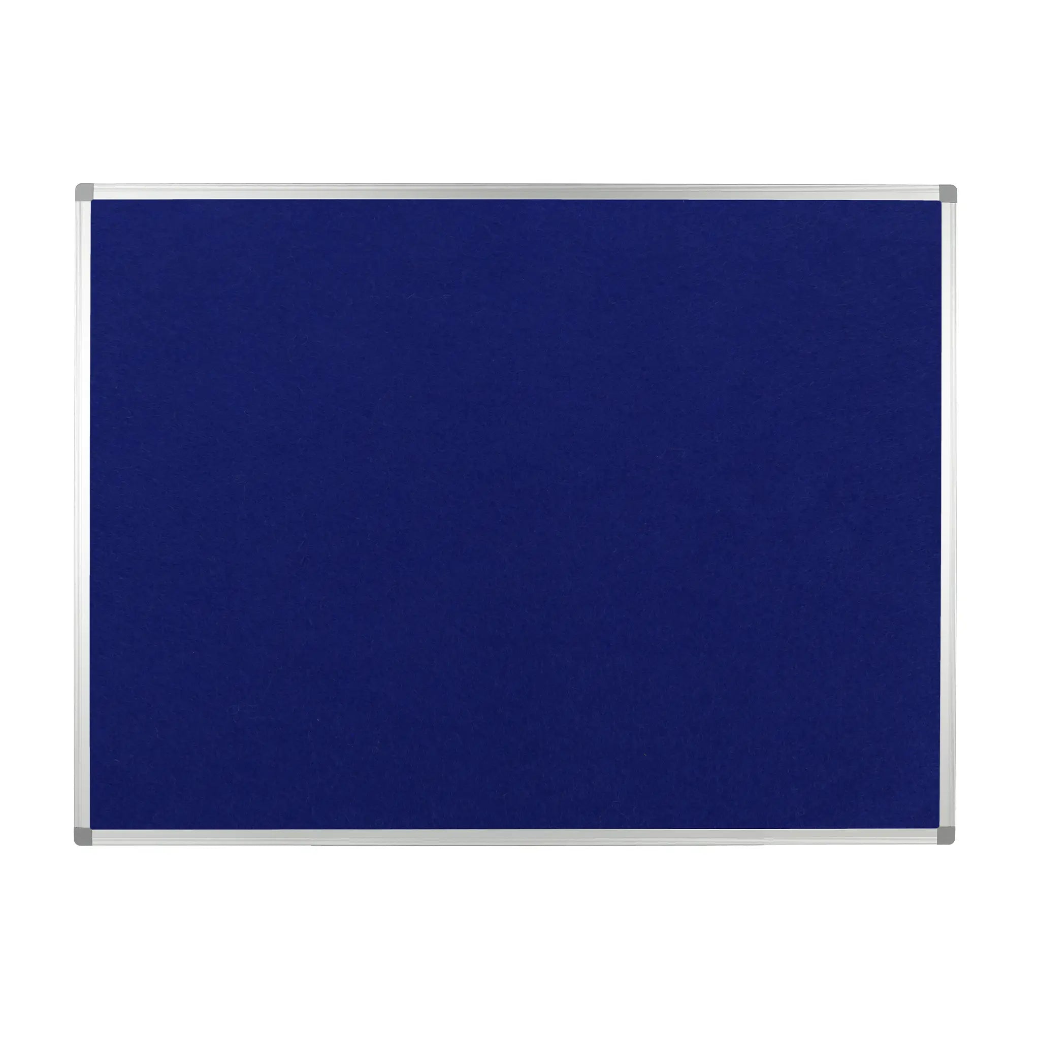 Boost your workspace with the Take Notice FR Premier Felt Blue Notice Board, featuring a stylish silver aluminium frame on white.