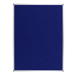 Boost your workspace with our blue Notice FR Premier Felt Aluminium Frame Notice Board—sleek design, smooth edges, frontal view.