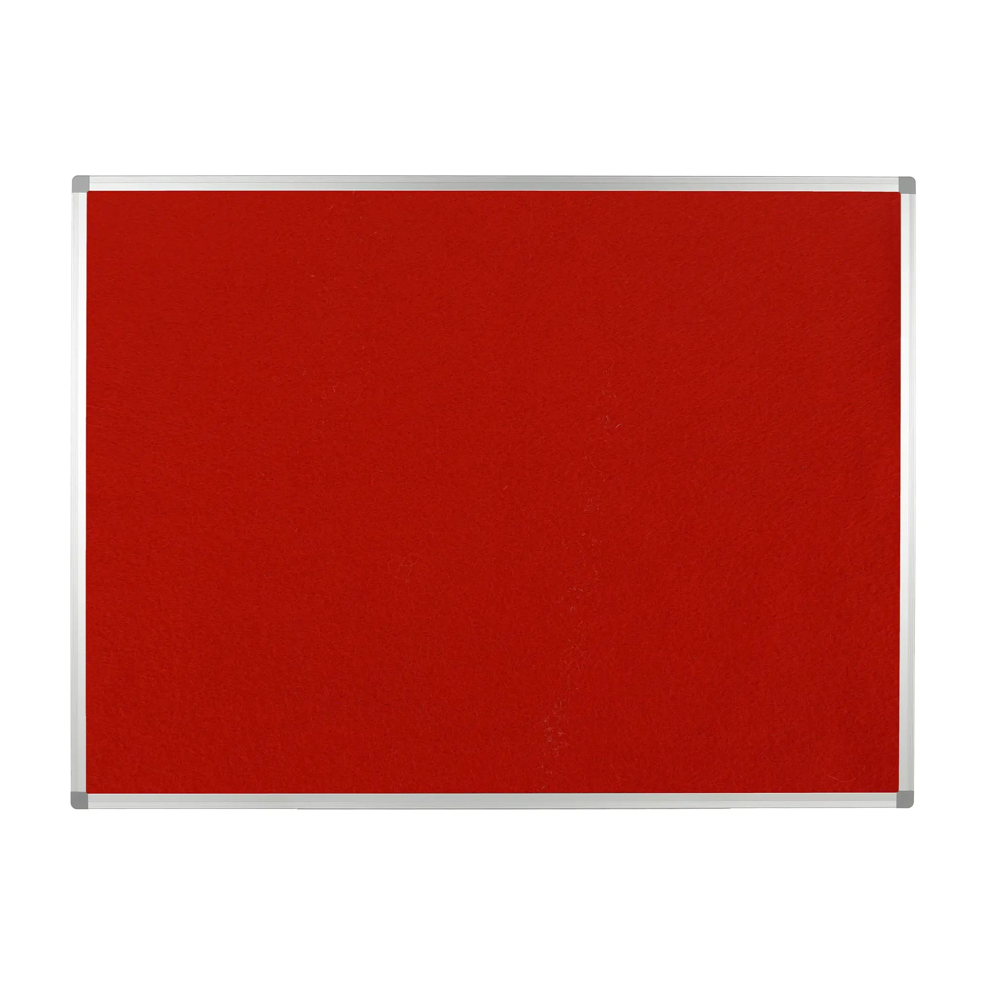 Red rectangular Take Notice FR Premier Felt Aluminium Frame Notice Board, front view, ideal for office use—Presentation Spaces.