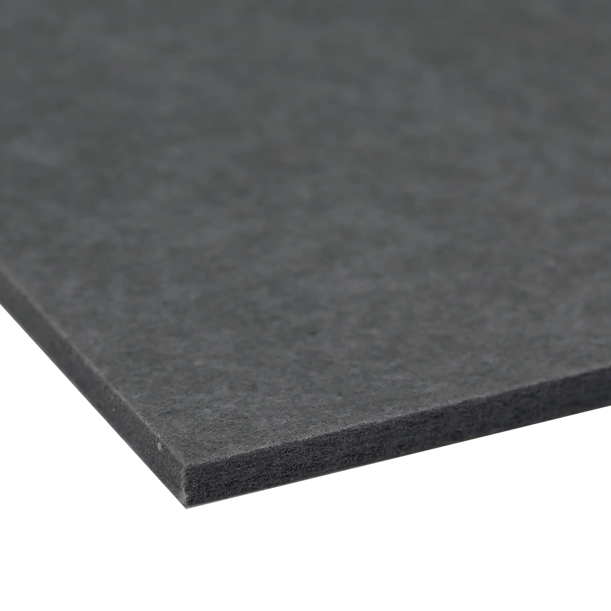 Detailed view of dark gray PET Polycolour FR Notice Board by Presentation Spaces, smooth surface, Class B fire rated, modern style.