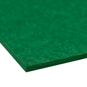 Close-up of Take Notice PET Polycolour FR’s green textured surface, highlighting thickness and B-Class fire-rated acoustic benefits.