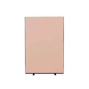 Blush pink Woolmix office screens with minimalist upright design and black feet, perfect privacy dividers for secure workspaces globally.