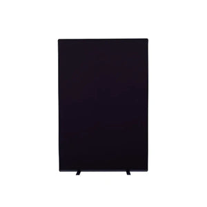 Freestanding black office screen with woolmix fabric, ideal for secure, flexible workspaces in global and high-risk locations.