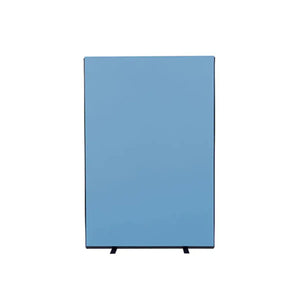 Rectangular, light blue woolmix office screen with black feet, ideal for modular workspace safety in high-risk global locations.