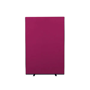 Rectangular magenta Woolmix office screen on black feet, ideal for secure workspaces in high-risk or global travel locations.