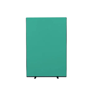 Teal woolmix office divider screen with two black feet, perfect for global workplaces including high risk and conflict zone offices.