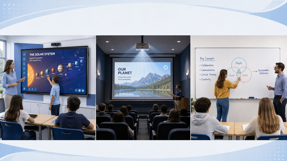Interactive Screen vs Projector vs Whiteboard: How to Choose