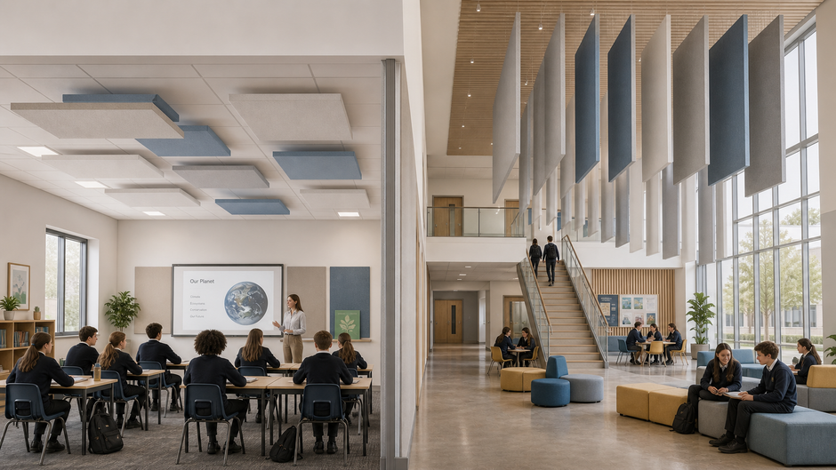 Acoustic Ceiling Rafts and Baffles Explained