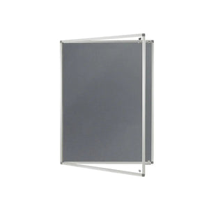 Class B fire-rated, tamperproof gray noticeboard with slim aluminum frame—ideal for secure workspaces in high-risk areas.