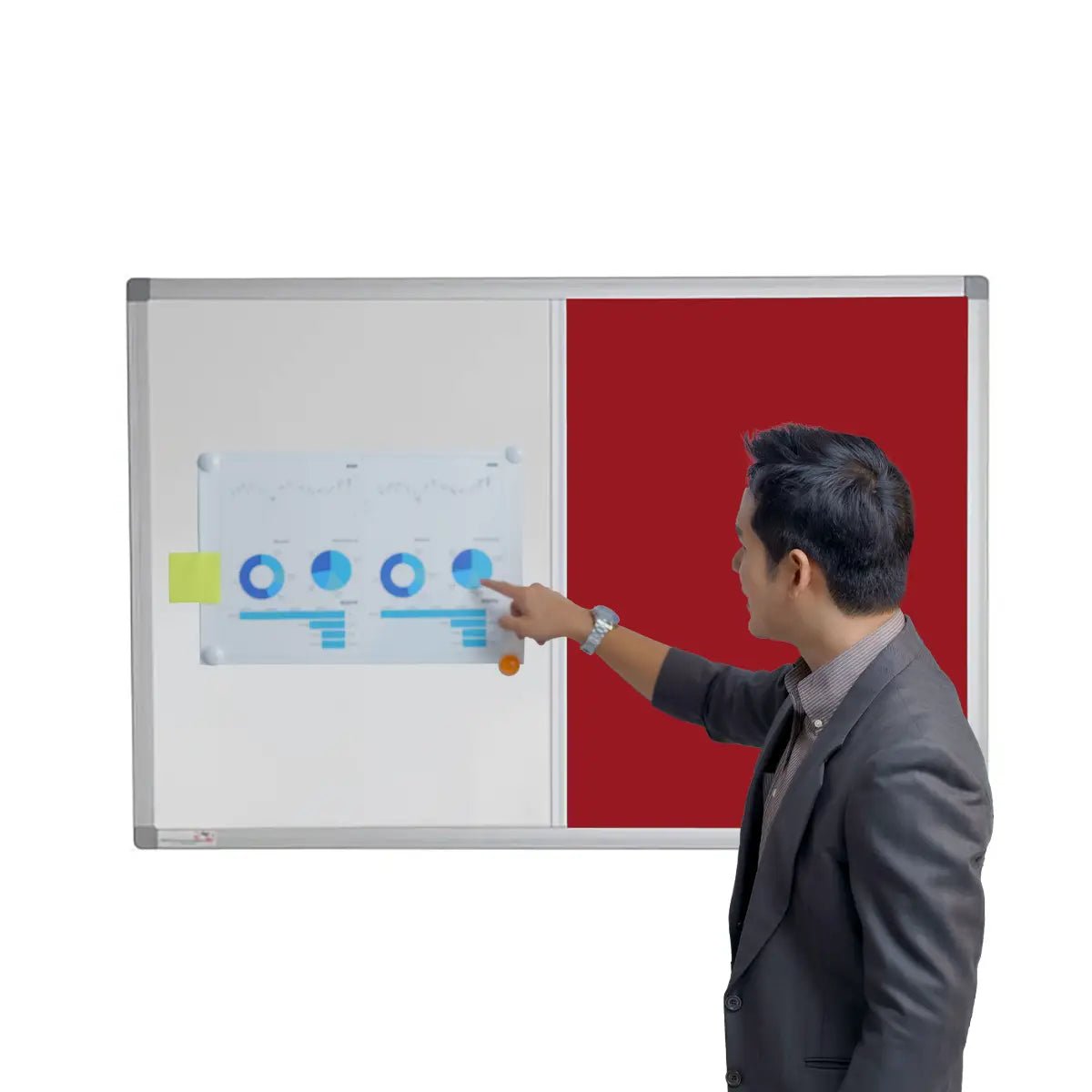 Eco Combination Board | Magnetic Aluminium Frame with Felt | 4 Felt Colours