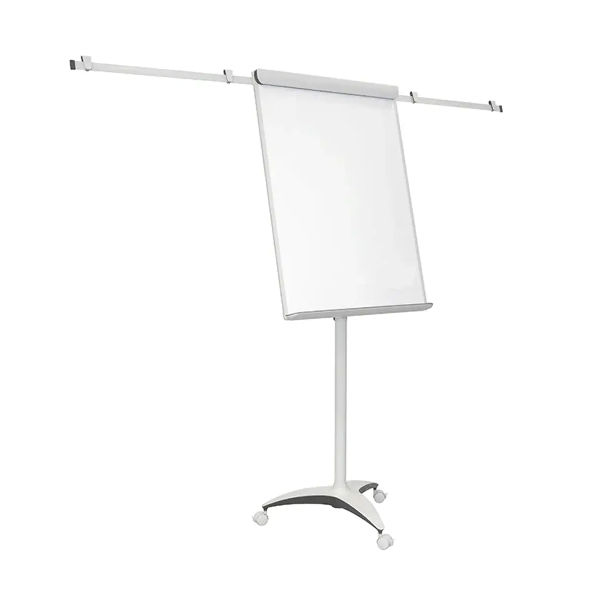 Mobile Magnetic Flipchart Adjustable Height with Arm extensions on Castors