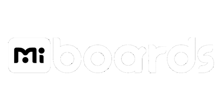 Mi Boards logo WHITE Logo