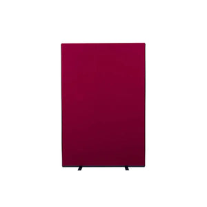 Freestanding red Nyloop room dividers with Velcro, ideal for creating secure workspaces in high-risk or global travel zones.