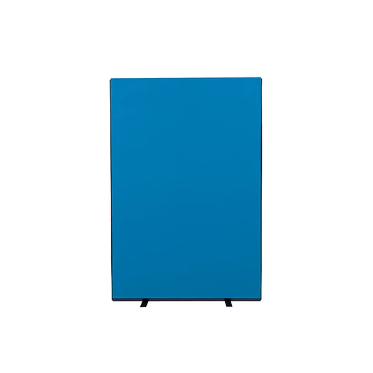 Blue Room Dividers Linking Office Screen on black feet, ideal for secure office spaces in high-risk global work and travel zones.