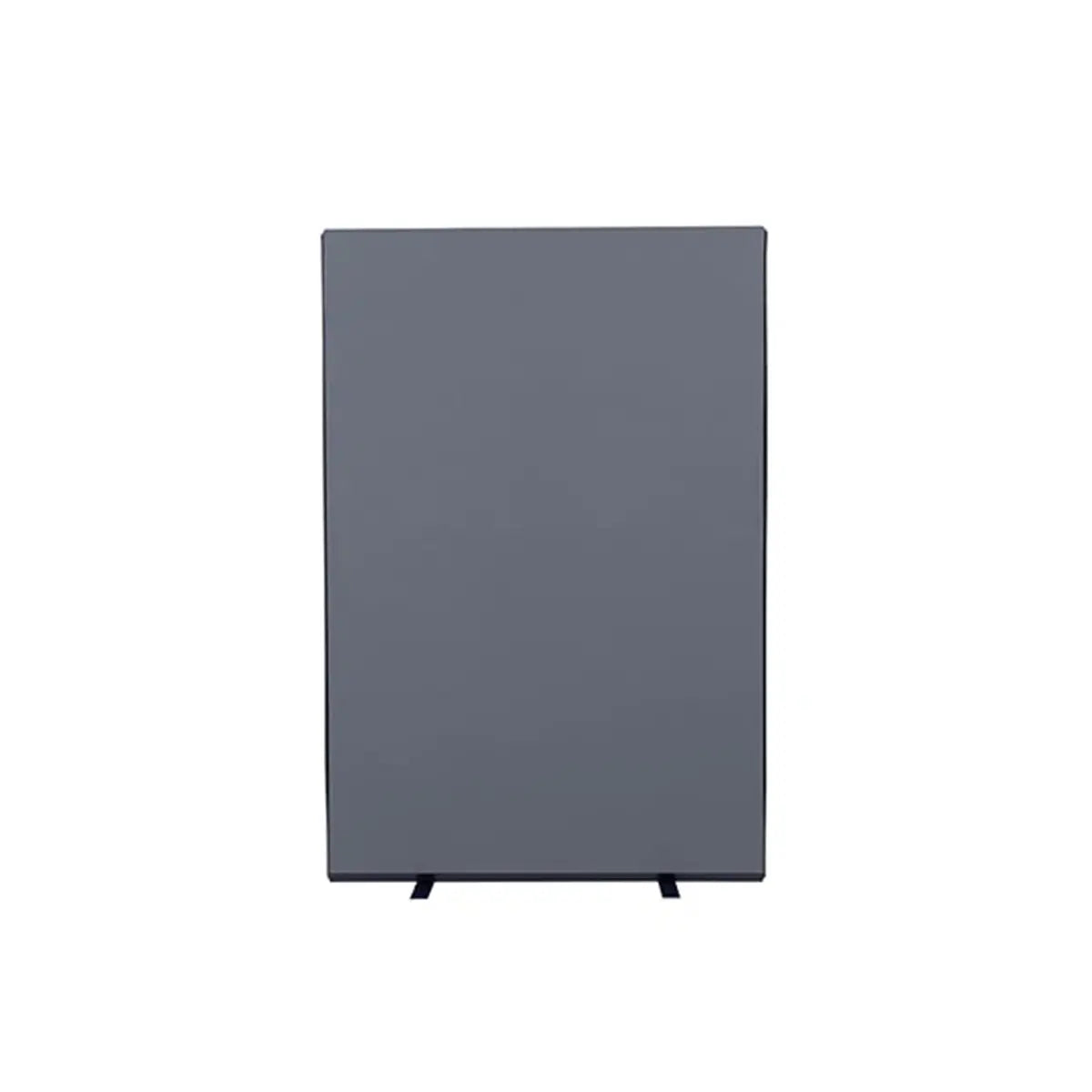 Freestanding gray office room divider panel with black feet and Nyloop fabric, ideal for secure work spaces and high-risk locations.
