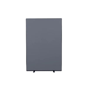 Freestanding gray office room divider panel with black feet and Nyloop fabric, ideal for secure work spaces and high-risk locations.