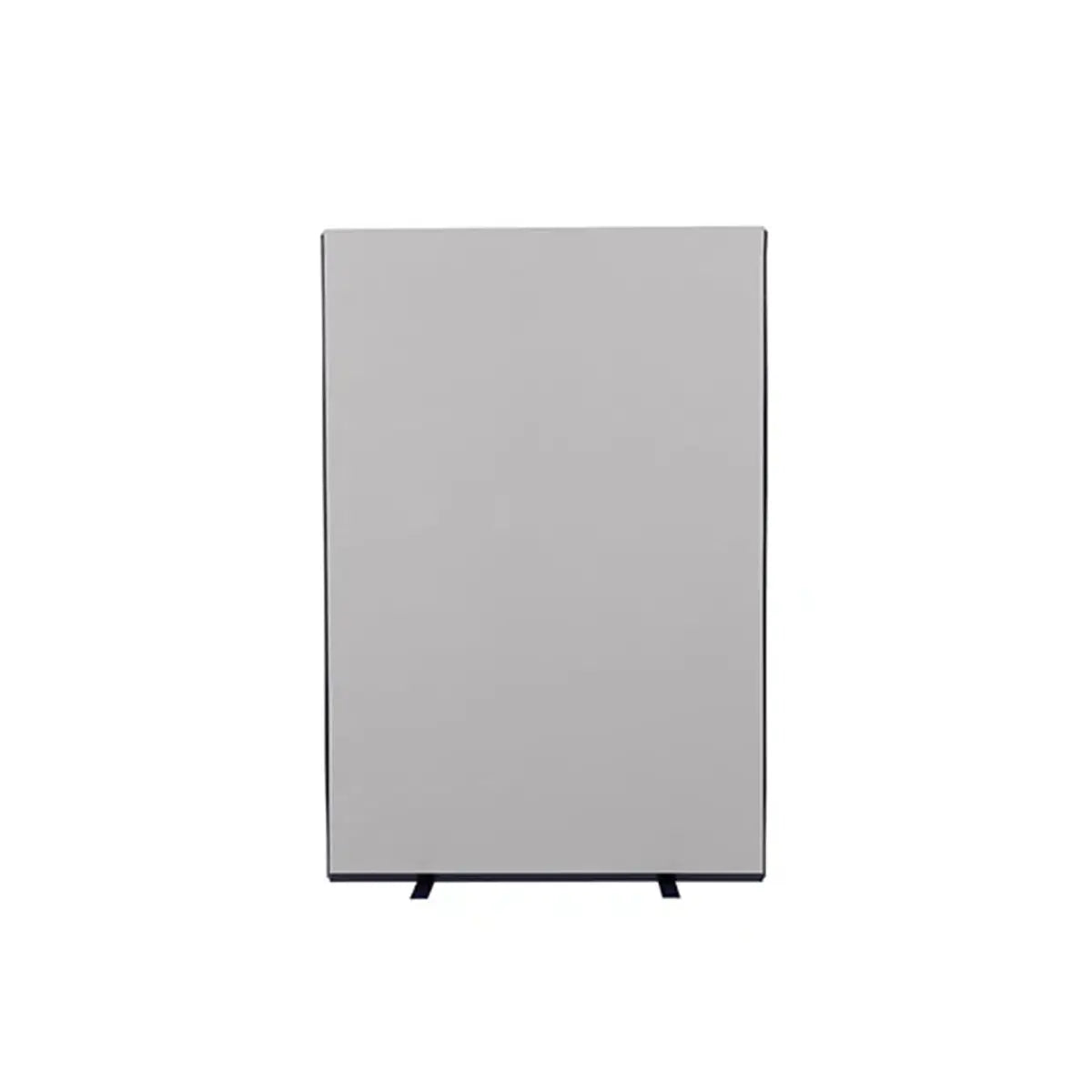 Versatile gray Nyloop office screen divider on black feet, ideal for secure, adaptable workspaces in global high-risk travel zones.