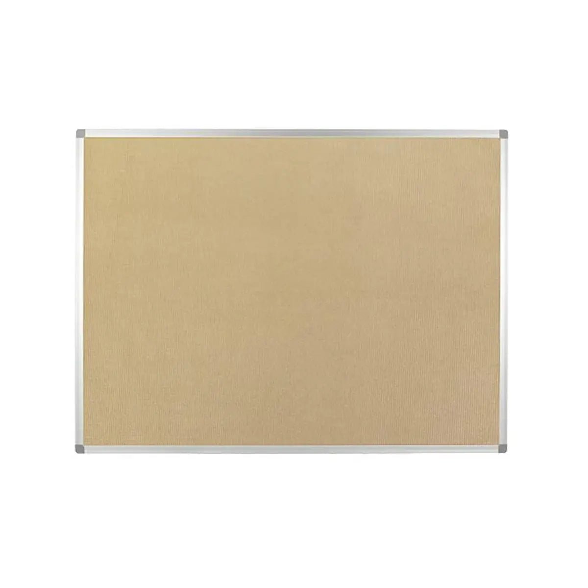 Class 1 fire-rated corded Hessian notice board with aluminium frame, ideal for high-risk workspaces, shown empty on white background.