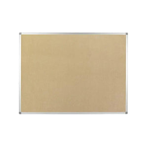 Class 1 fire-rated corded Hessian notice board with aluminium frame, ideal for high-risk workspaces, shown empty on white background.