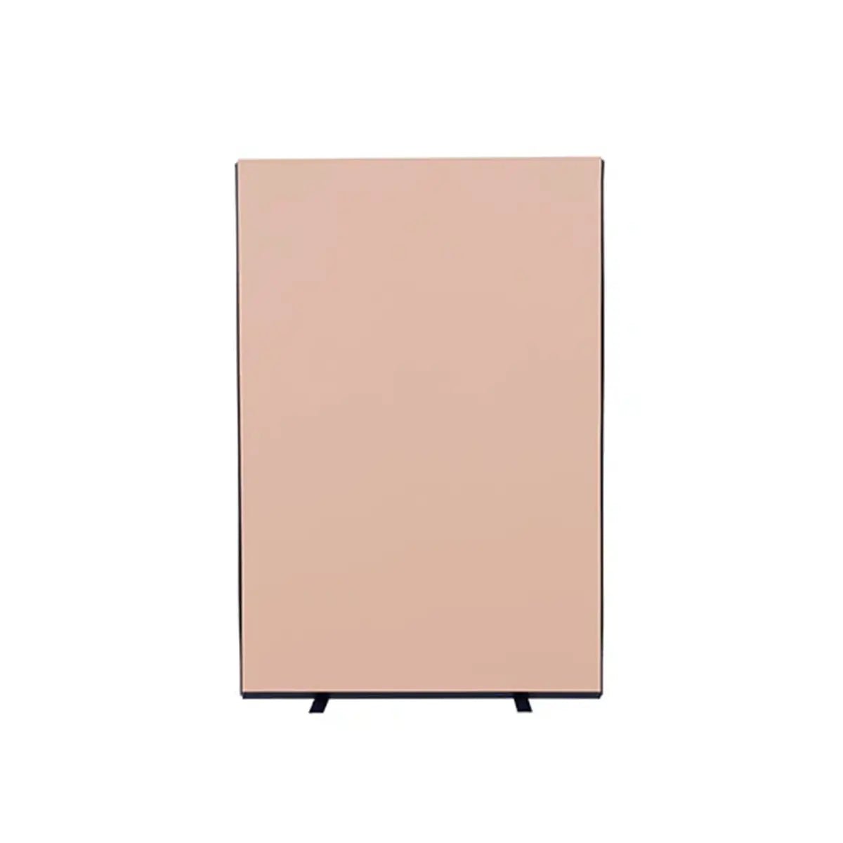 Blush pink Woolmix office screens with minimalist upright design and black feet, perfect privacy dividers for secure workspaces globally.