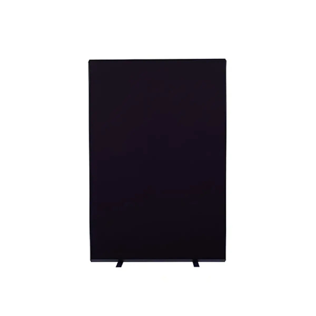 Freestanding black office screen with woolmix fabric, ideal for secure, flexible workspaces in global and high-risk locations.
