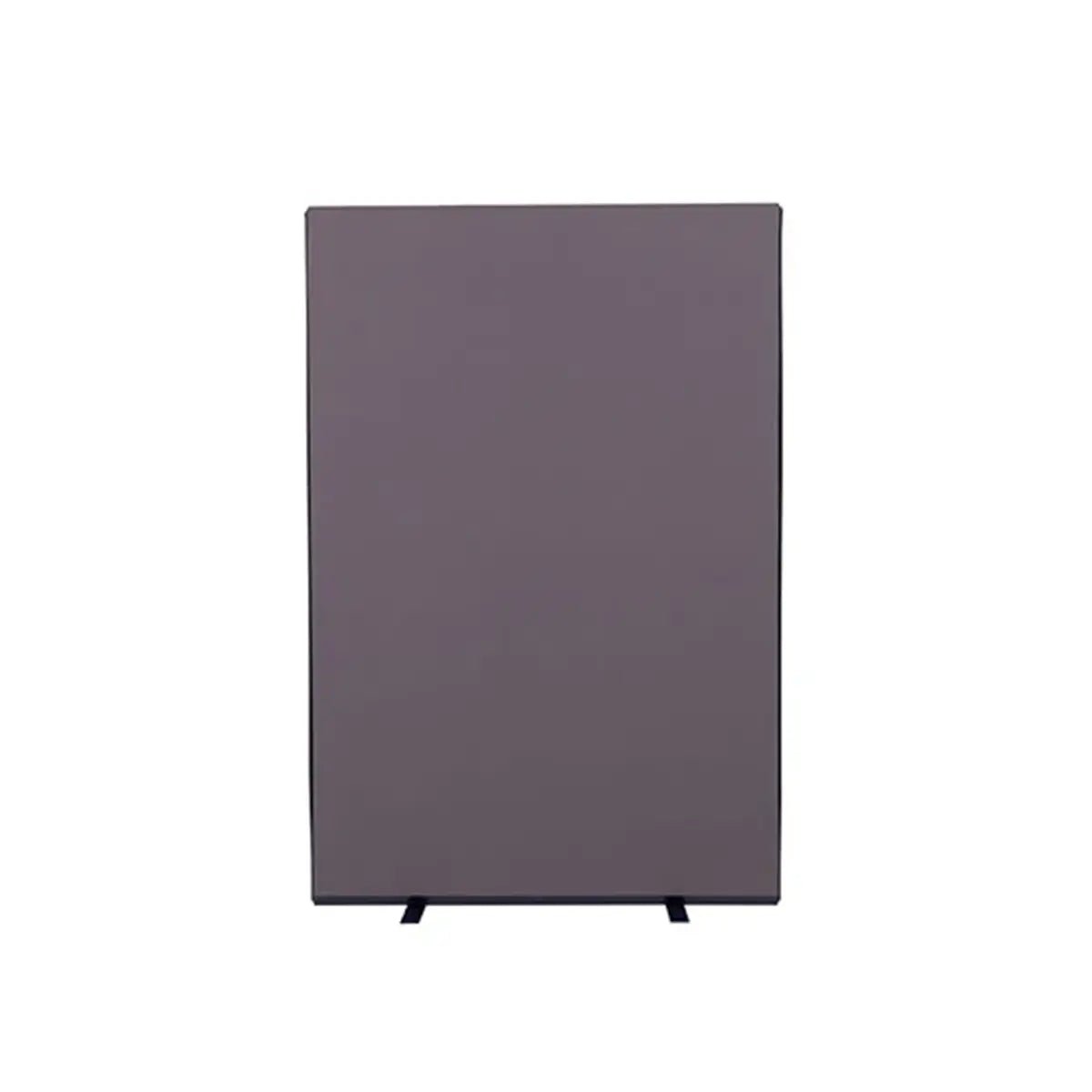 Freestanding dark gray Woolmix office divider with two small legs, ideal for creating secure workspaces in high-risk locations.