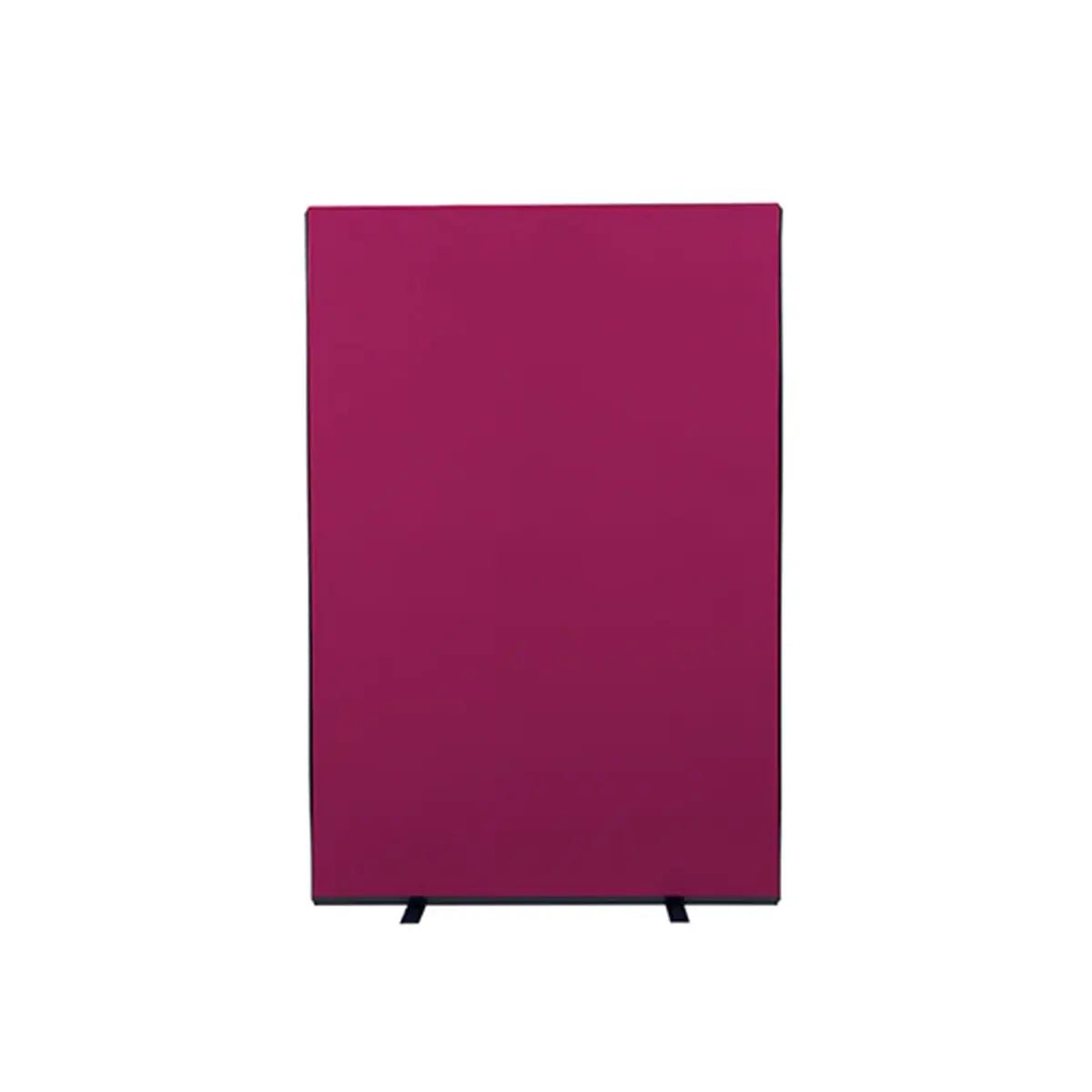 Rectangular magenta Woolmix office screen on black feet, ideal for secure workspaces in high-risk or global travel locations.